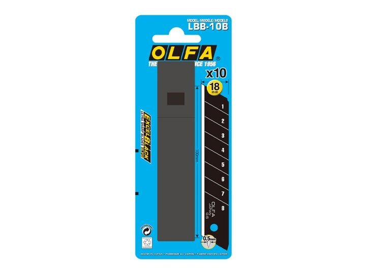 OLFA LBB-10 Crni rezervni nožići za skalpel (18 mm, Excel Black)1